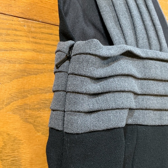 Black Halo Pleated Bodice Contrast Sheath Dress Size 4 - Picture 6 of 7